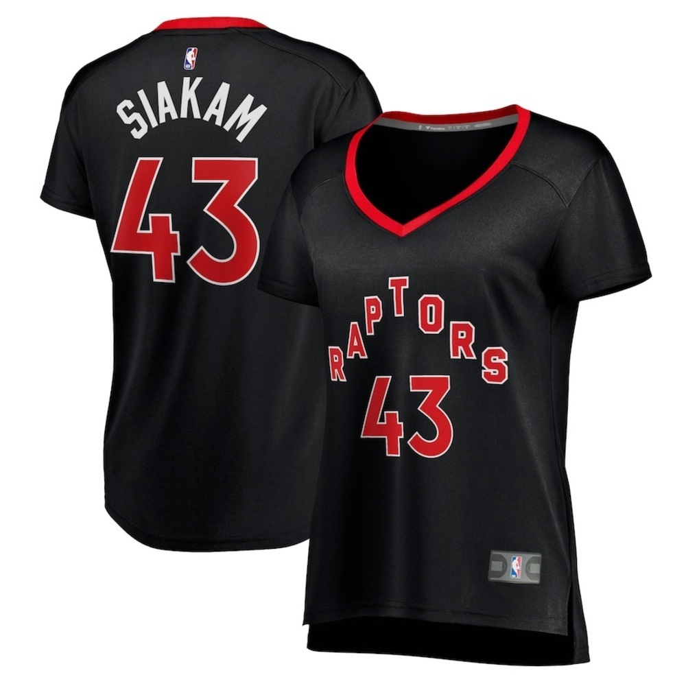 NBA Fanatics Black Toronto Raptors Pascal Siakam Black 45 V-Neck Jersey Sz XL